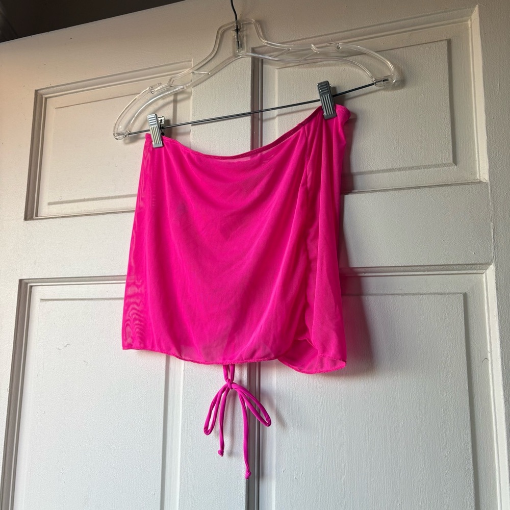 Make heads turn ! 4 pc dark neon TiniBikini Vibrant Pink Bikini + Cover Up Set s - Picture 15 of 16